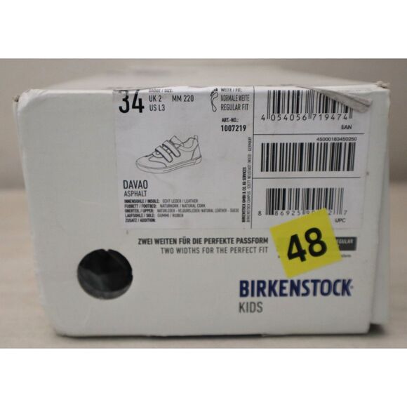 Birkenstock 1007219 Kids Sz EUR 34 US 3 Asphalt Davao Leather/Suede Shoes - Picture 14 of 15